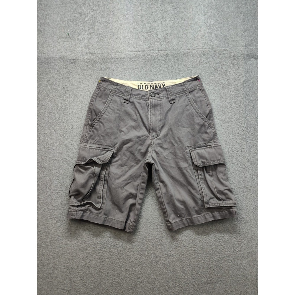 Old Navy Men Cargo Short 28 Gray Utility Pockets Outdoor Hiking Casual‎ Cotton
